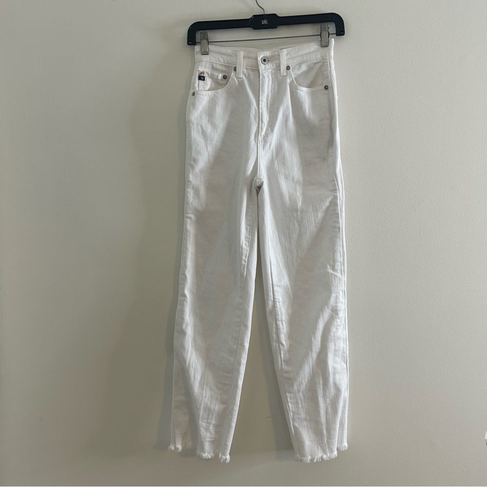 AG Adriano Goldschmied Jeans The Yvette High Rise Wide Leg Ankle White Size 24